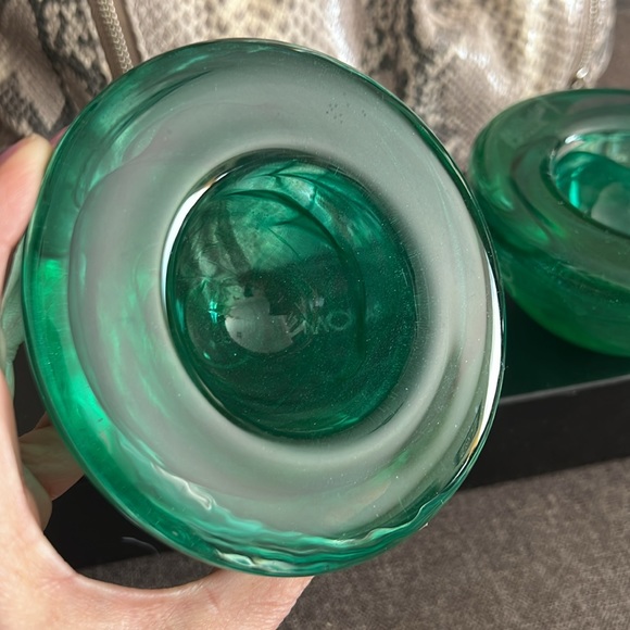 Kosta Boda RARE Green Swirl Votive Holders - Picture 4 of 7